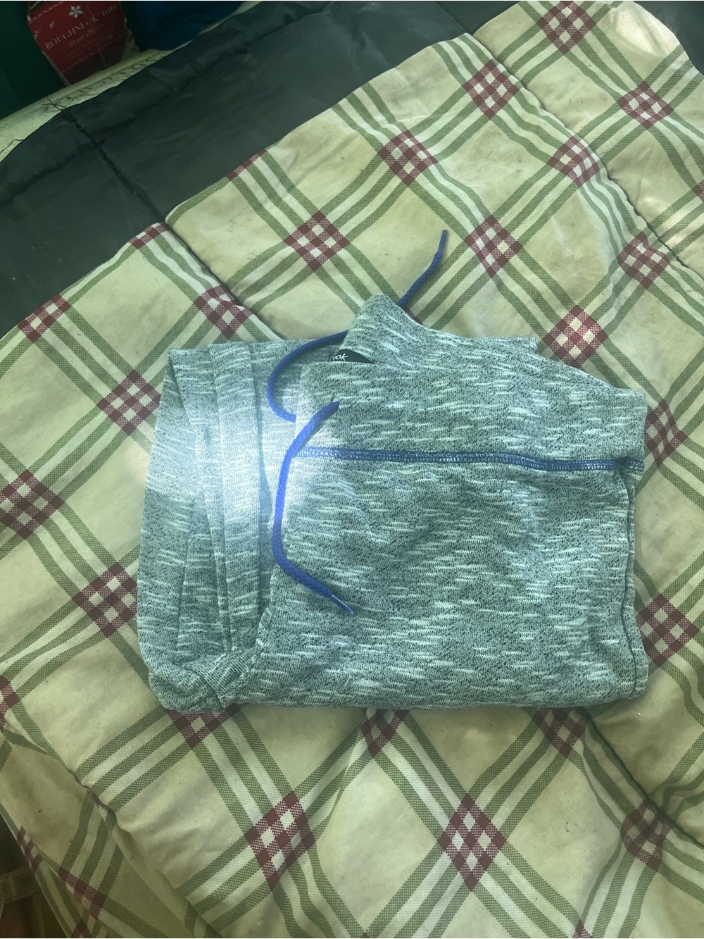 New Look Heathered Gray Track Joggers with Blue Drawcord